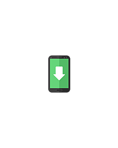 Blur Downward arrow in a android phone with a green background